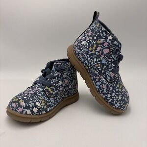 Carter's Baby Toddler Walking Shoes Girls Size 4 Just One You Boots Floral Blue